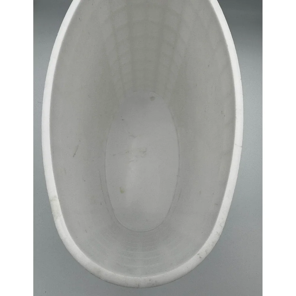 Vintage MCM Starburst Wastebasket Festival Reflections White Plastic Trash Can